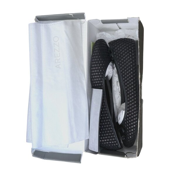 Arezzo Womens Black Woven Ballet Flats Size 6.5 With Bow & Rubber Sole NIB - Picture 8 of 9